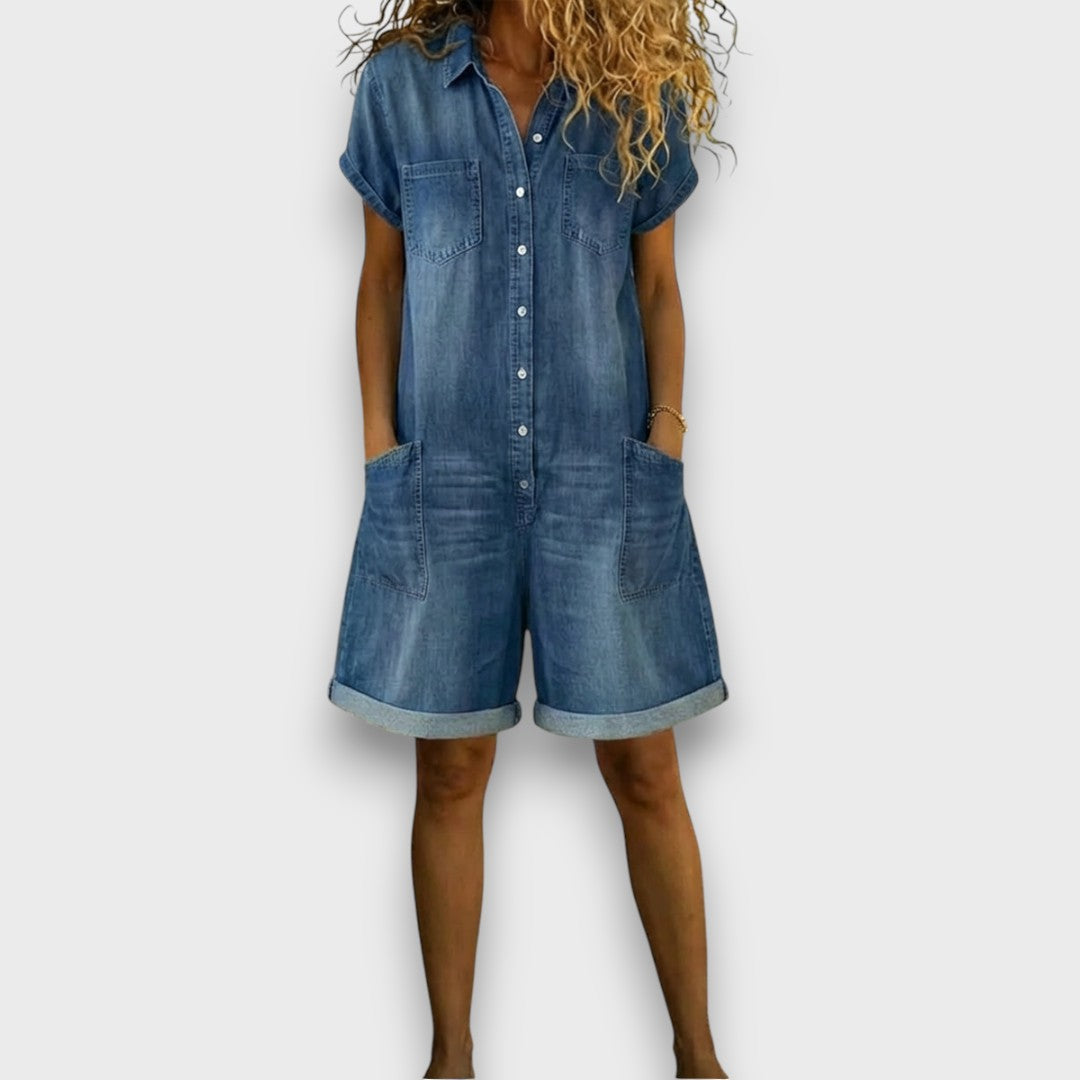 Joan: Modne bawełniane ogrodniczki w stylu jeansowym – Vintage
