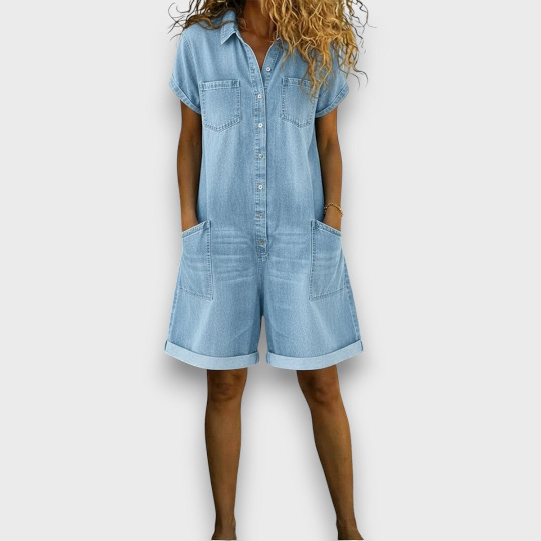 Joan: Modne bawełniane ogrodniczki w stylu jeansowym – Vintage